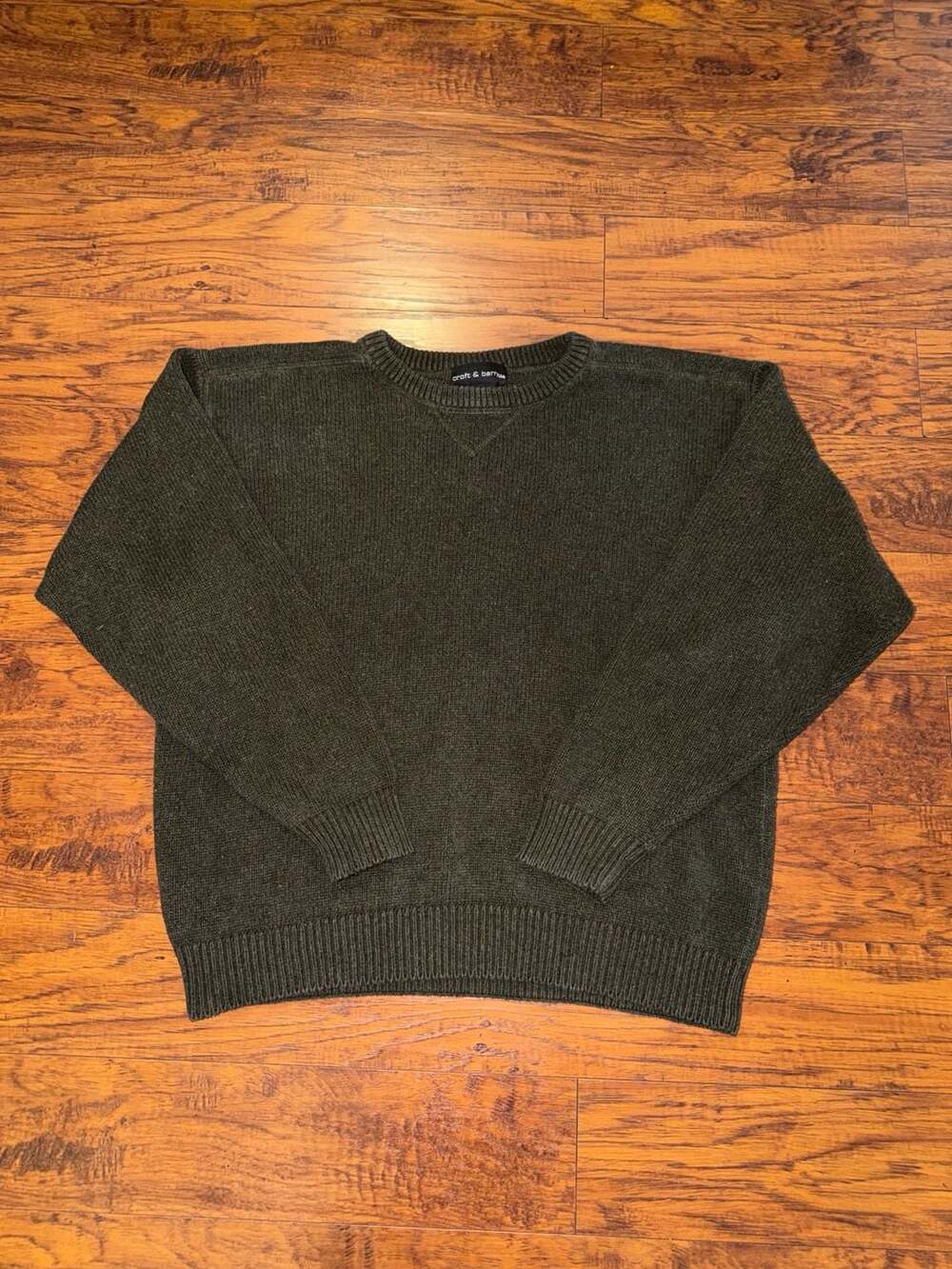 Croft & Barrow Cotton Knit Sweater Size XL Green Pullover Crewneck